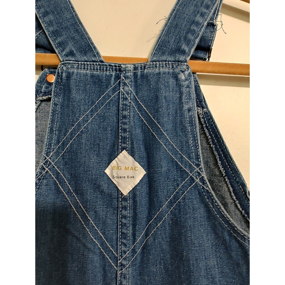 vintage big mac Square Back youth overalls Flare Sz 6 REG Homesteading Work wear - Picture 5 of 6
